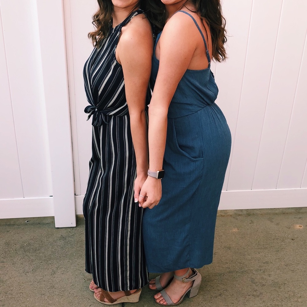 Navy stripped jumpsuit